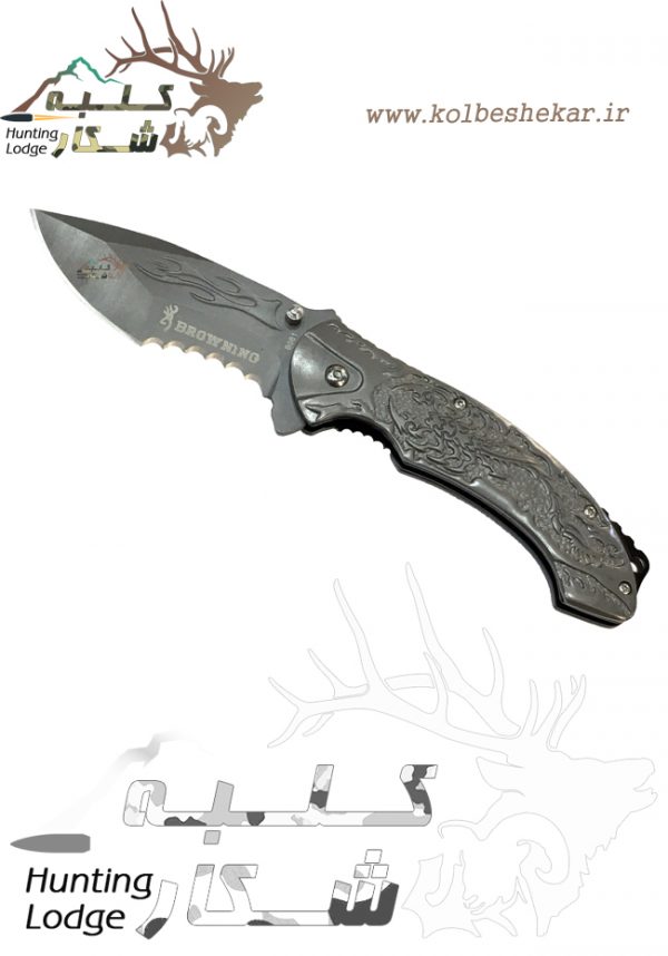 چاقو تاشو برونینگ طرح دار | BROWNING B061 KNIFE4