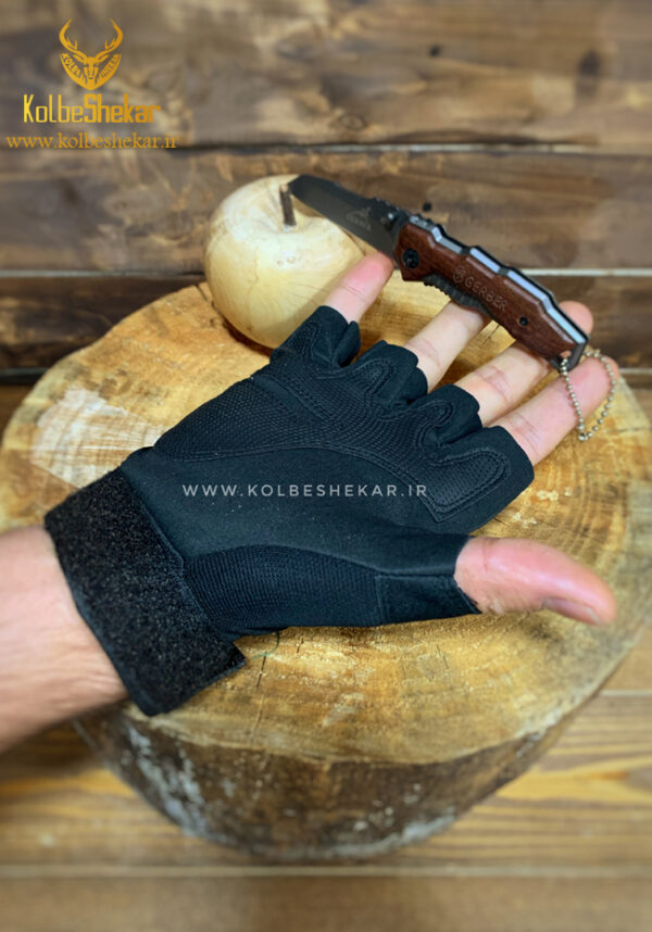 دستکش تاکتیکال مشکی نیمه | TACTICAL GLOVES12