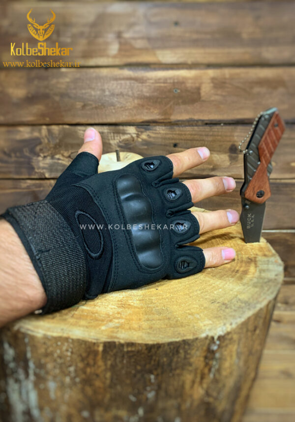 دستکش تاکتیکال مشکی نیمه | TACTICAL GLOVES13