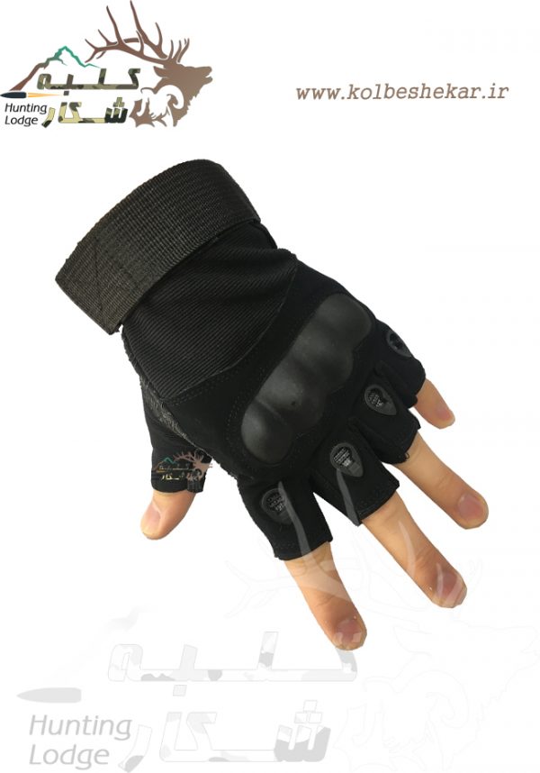 دستکش تاکتیکال مشکی نیمه 1 TACTICAL GLOVES